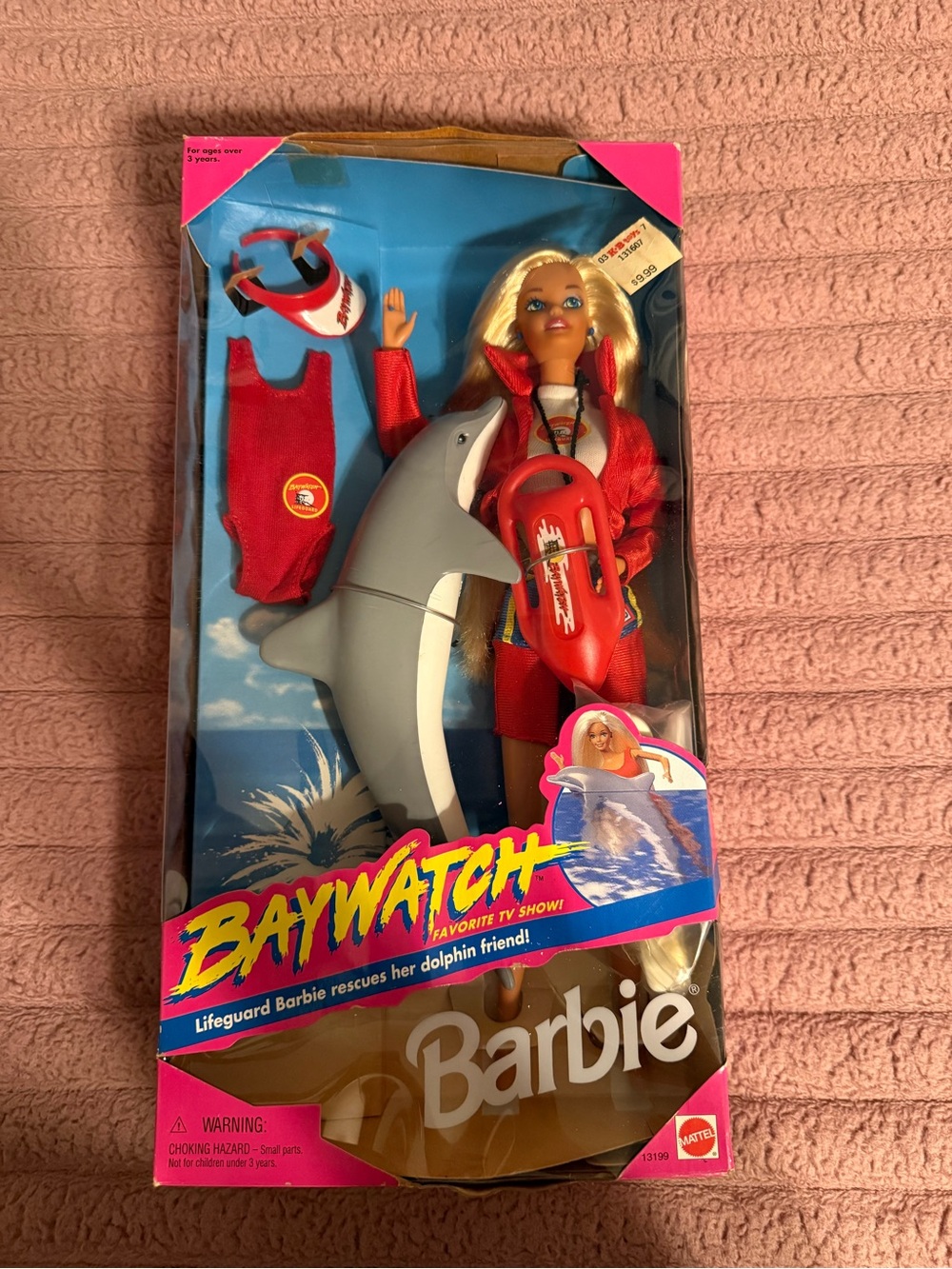 Barbie Baywatch Lifeguard Doll w/ Dolphin And Outfit MPN 13199 Mattel NRFB 1994